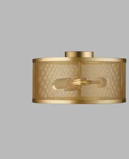 Stropné svietidlá Searchlight Stropné svietidlo Fishnet, zlatá, Ø 45 cm