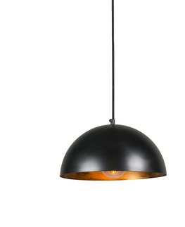 Zavesne lampy Industriálne závesné svietidlo čierne so zlatou 35 cm - Magna Eco