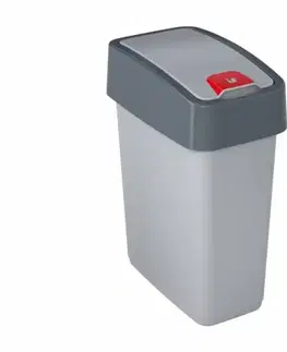 Odpadkové koše Kinekus Kôš na odpad vyklápací 10 l, plastový, MAGNE flip, sivý