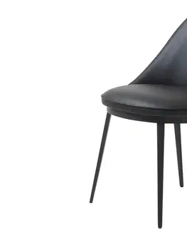 Stoličky - moderné Furniria 26136 Dizajnová jedálenská stolička Danika čierna ekokoža
