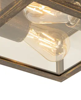 Vonkajsie stropne svietidla Vintage stropné svietidlo starožitné zlaté IP44 2-svetlo - Charlois