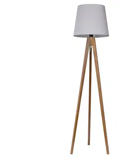 Lampy  Stojacia lampa CONE 1xE27/60W/230V dub šedá 