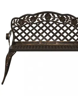 Záhradné lavice Záhradná lavica 108 cm liaty hliník Dekorhome Bronzová