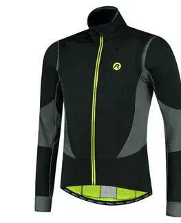 Cyklistické bundy a vesty Pánska softshellová cyklobunda Rogelli Brave čierno-šedo-reflexná žltá ROG351024