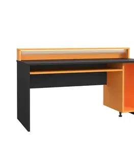 Písacie stoly Herný Stôl Tezaur Oranžová/čierna Tezaur Š:160cm