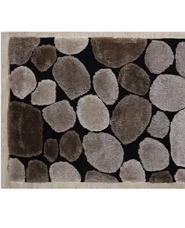 Koberce a koberčeky KONDELA Pebble Typ 2 koberec 200x300 cm hnedá / čierna