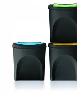Odpadkové koše Kôš na triedený odpad Sortibox 25 l, 3 ks, čierna