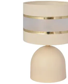 Lampy  Stolná lampa HELEN 1xE27/60W/230V krémová/zlatá 