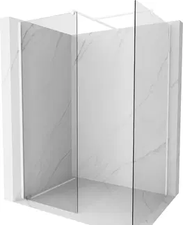 Sprchové dvere MEXEN/S - Kioto Sprchová zástena Walk-in 160 x 80 cm, transparent, biela 800-160-202-20-00-080