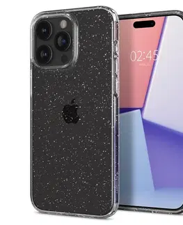 Puzdrá na mobilné telefóny Zadný kryt Zadný kryt Spigen Liquid Crystal Glitter pre Apple iPhone 15 Pro, transparentná ACS06701