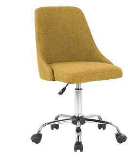 Kancelárske stoličky KONDELA Ediz kancelárska stolička žltá / chróm