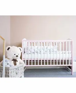 Detské postieľky, cestovné postieľky New Baby Detská postieľka Elsa Zebra, biela-ružová