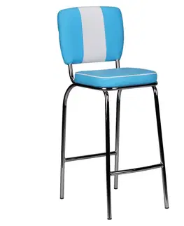 Barové stoličky Barová stolička American Diner Modrobiela