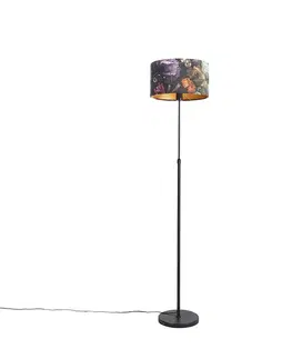 Stojace lampy Stojacia lampa čierna so zamatovým odtieňom kvetov 35 cm - Parte