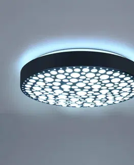 Stropné svietidlá Reality Leuchten LED svetlo Chizu Ø 40,5 cm stmievateľné RGB čierna