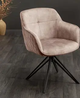 Stoličky - moderné LuxD 23867 Dizajnová stolička Natasha béžovosivý zamat