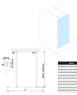 Sprchové dvere POLYSAN - ESCA CHROME jednodielna sprchová zástena do priestoru, sklo Marron, 1100  ES1511-05