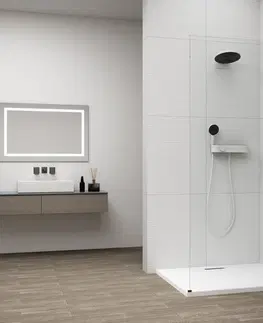 Sprchové dvere POLYSAN - ESCA BLACK MATT jednodielna sprchová zástena na inštaláciu k stene, číre sklo, 900  ES1090-02