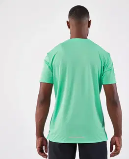 nordic walking Pánske bežecké tričko Run 500 Dry priedušné mentolovo zelené