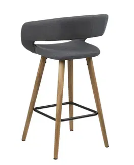 Barové stoličky Dkton 23542 Dizajnová pultová stolička Natania, tmavo šedá