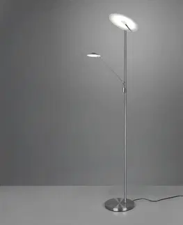 Stojacie lampy Trio Lighting LED lampa Brantford, lampa na čítanie nikel matná