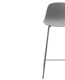 Barové stoličky Furniria Dizajnová barová stolička Jensen sivá