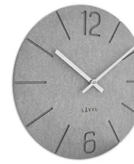 Hodiny LAVVU Sivé hodiny Natur, pr. 34 cm