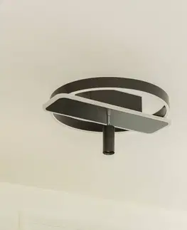Stropné svietidlá Lucande Lucande Damivan stropné LED svetlo okrúhle čierna