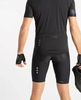 nohavice Pánske cyklistické nohavice RC 500 s výstelkou čierne
