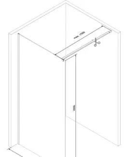 Sprchové dvere MEXEN/S - KIOTO Sprchová zástena WALK-IN 70x200 cm 8 mm, čierna, biely vzor 800-070-101-70-97