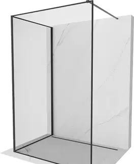 Sprchové dvere MEXEN/S - Kyoto Sprchová zástena WALK-IN 140 x 110 cm, čierny vzor, čierna 800-140-212-70-70-110