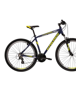Bicykle Horský bicykel Kross Hexagon 2.0 27,5" - model 2022 tmavo modrá/limetová/šedá - S (17", 165-174 cm)