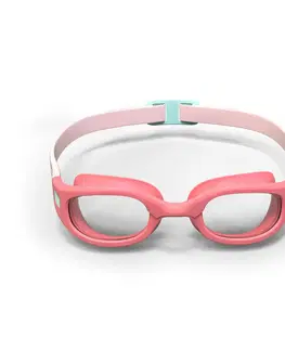 plávanie Plavecké okuliare Soft veľkosť S číre sklá ružovo-tyrkysové