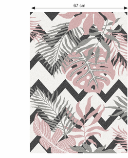 Koberce a koberčeky KONDELA Selim koberec 67x120 cm kombinácia farieb / vzor listy