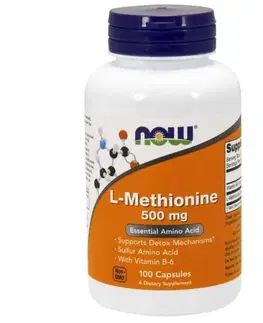 Ostatné aminokyseliny NOW L-Methionine 500 mg 100 rostlinných kapsúl