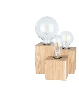 Lampy   2276374 - Stolná lampa VINCENT 3xE27/15W/230V dub 