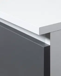 Písacie stoly Moderný písací stôl ANNA124, biely / grafit