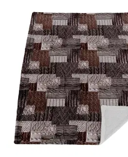 Deky Obojstranná baránková deka, biela, vzor patchwork, 150x200, SARTI