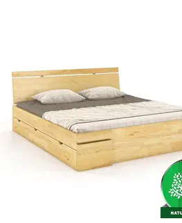 Drevené postele Posteľ borovicová Skandica Sparta maxi+zásuvka 120X200 prirodzené