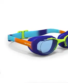 plávanie Plavecké okuliare Xbase Dye veľkosť S s čírymi sklami modro-oranžové