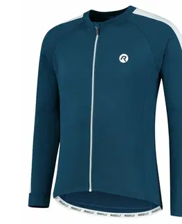Cyklistické dresy Pánsky cyklistický dres bez zateplenia Rogelli Explore modro-biely ROG351001