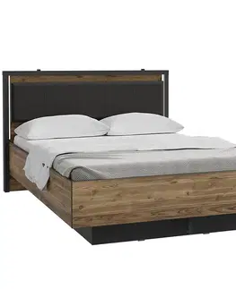 Dvojlôžkové postele Posteľ Haruki HYTL1142B alpský smrek/čierna