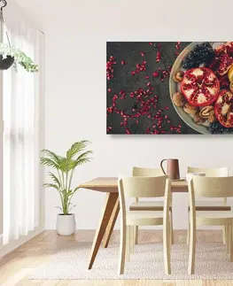 Obrazy jedlá a nápoje Obraz zmes s granátovým jablkom