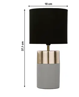 Lampy Stolná lampa, svetlosivá/čierna, QENNY TYP 20 LT8371