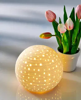 Drobné dekorácie a doplnky LED keramická guľa