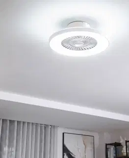 Stropné ventilátory so svetlom Lindby Lindby Smart LED stropný ventilátor Paavo, biely, tichý, Tuya