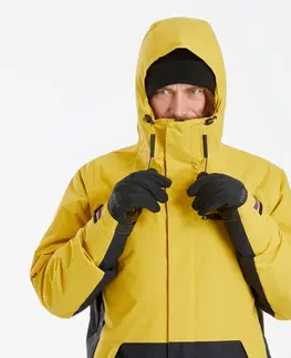 bundy a vesty Pánska snowboardová bunda 100 žltá