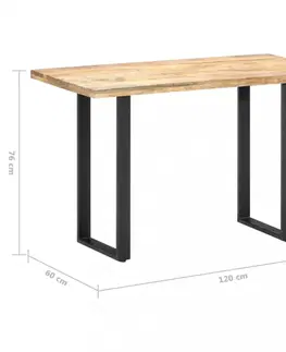 Jedálenské stoly Jedálenský stôl mangovníkové drevo/kov 160x80x75 cm