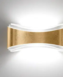 Nástenné svietidlá Selène Nástenné LED Ionica z ocele dekór lístkové zlato