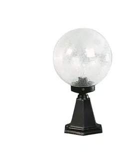 Vonkajšie stojanové svietidlá Albert Leuchten Soklové svietidlo čierne, s bublinkovým sklom